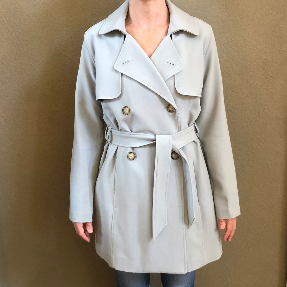 A&F | Mint Green (looks pale blue) Trench Coat